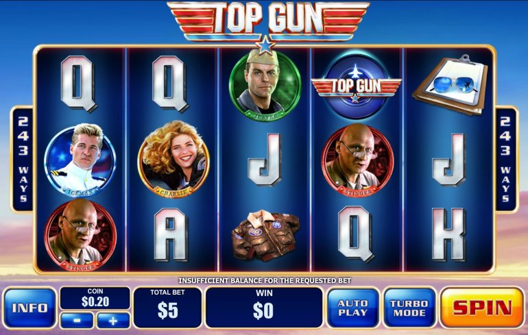 Top Gun video slot Playtech