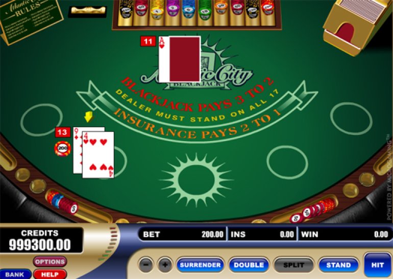 Blackjack en un casino en línea