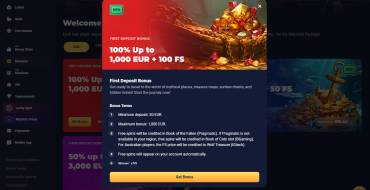 A 100% Welcome Bonus of up to 1000 Euros at Joo Casino: Paquete de bienvenida