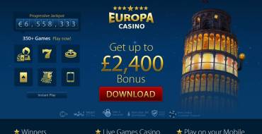 Europa casino: Página web