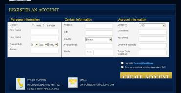 Europa casino: Inscripción