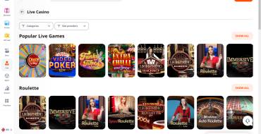 Monro Casino: Distribuidores en directo