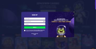 SpaceWin Casino: Inscripción