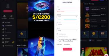 WooCasino: Inscripción