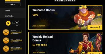 Zet casino: Promociones