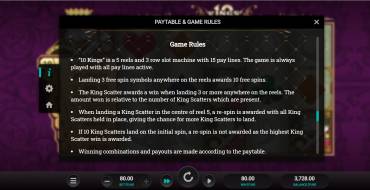 10 Kings: Reglas