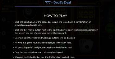 777 – Devil’s Deal: Reglas