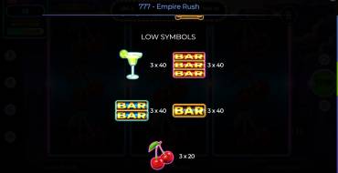 777 – Empire Rush: Tabla de pagos 2