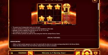 9 Burning Stars: Reglas