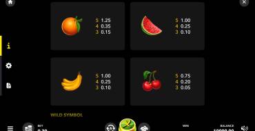 Admiral X Fruit Machine: Tabla de pagos 2