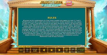 Almighty Reels: Realm of Poseidon: Reglas del juego