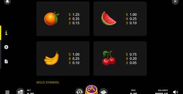 Azino Fruit Machine X25: Tabla de pagos 2