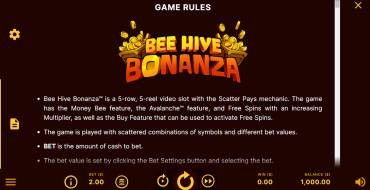 Bee Hive Bonanza: Reglas