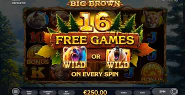 Big Brown: Tiradas gratuitas y/o re-giros