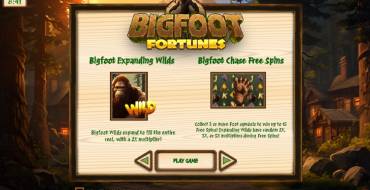 Bigfoot Fortunes: Interfaz