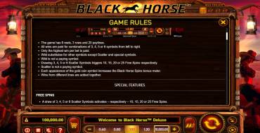 Black Horse Deluxe: Reglas