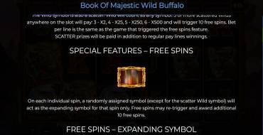 Book of Majestic Wild Buffalo: Características únicas