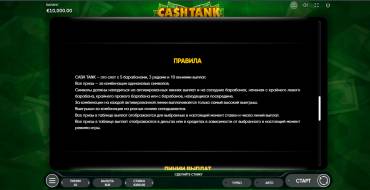 Cash Tank: Reglas