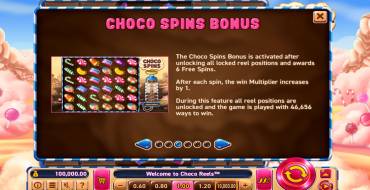 Choco Reels: Tiradas gratuitas y/o re-giros