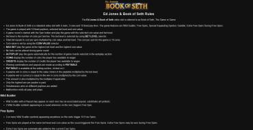 Ed Jones and Book of Seth: Reglas