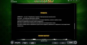 Green Slot: Reglas