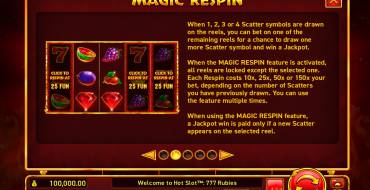 Hot Slot 777 Rubies: Tiradas gratuitas y/o re-giros