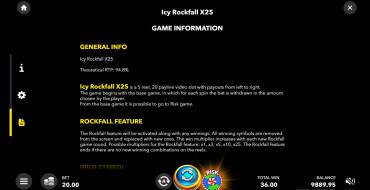 Icy Rockfall X25: Reglas