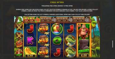 King Kong Cash Go Bananas Jackpot King: Tiradas gratuitas y/o re-giros