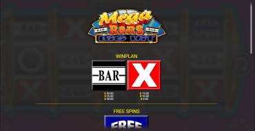 Mega Bars: Big Hit Jackpot King: Tabla de pagos