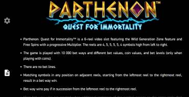 Parthenon Quest for Immortality: Reglas