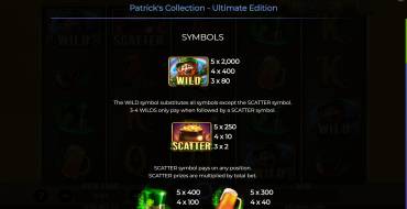 Patrick’s Collection – Ultimate Edition: Tabla de pagos