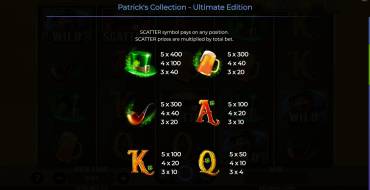 Patrick’s Collection – Ultimate Edition: Tabla de pagos 2