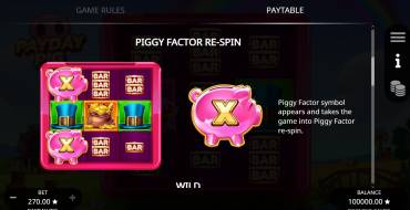 Payday Pig: Tiradas gratuitas y/o re-giros