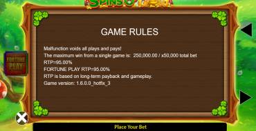 Spins O' Gold Fortune Play: Reglas