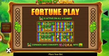 Spins O' Gold Fortune Play: Juegos de bonificación