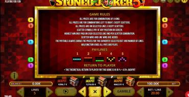 Stoned Joker 5: Reglas