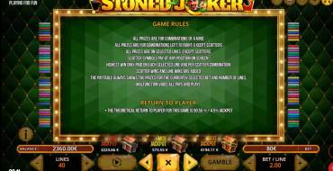 Stoned Joker: Reglas