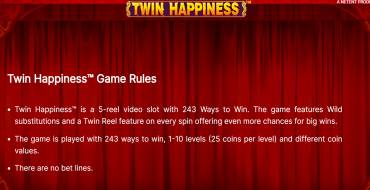 Twin Happiness: Reglas