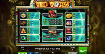 Wild Works: Tabla de pagos