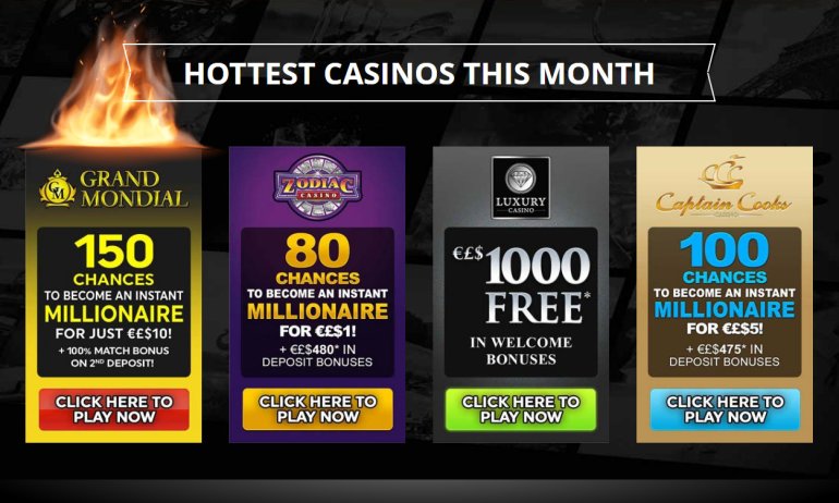 Los casinos más populares de Casino Rewards