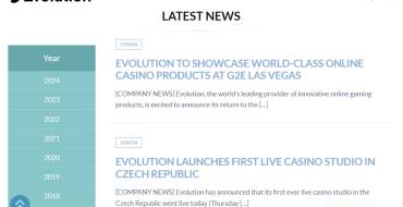 Evolution Gaming: Noticias