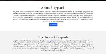 PlayPearls: Página de PlayPearls en el sitio web de GammaStack