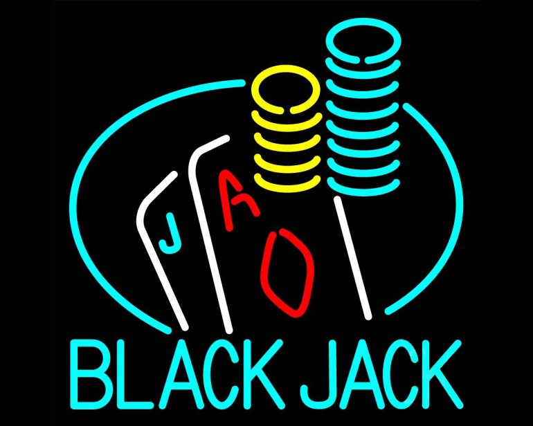 Cartel de neón BlackJack